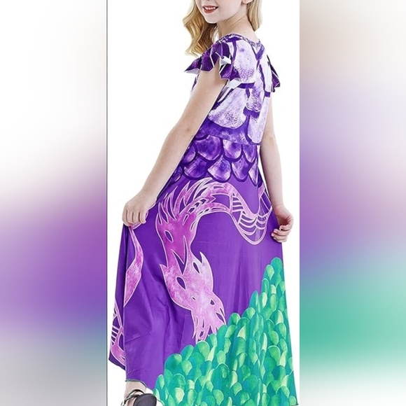 MAL Descendants hi-low dress gown Halloween COSTUME 9 10 12 14 16 - Picture 5 of 12